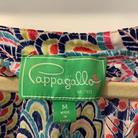 Pappagallo V-Neck Blouse 3/4 Sleeves with Ties Size Medium - Picture 2 of 7